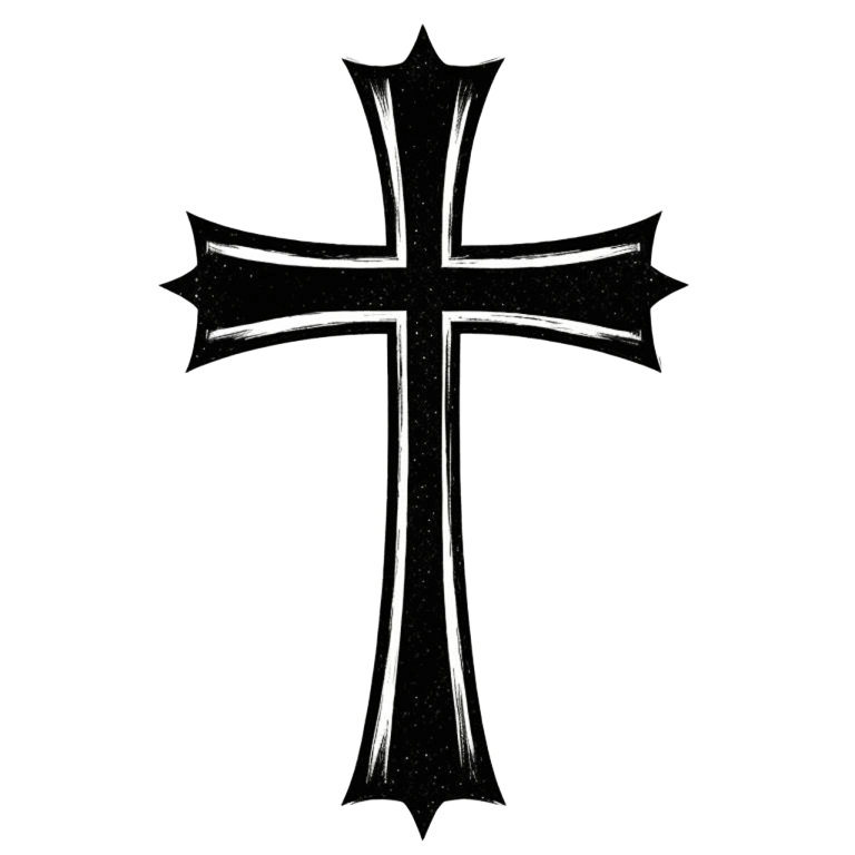 Black cross image with background removed