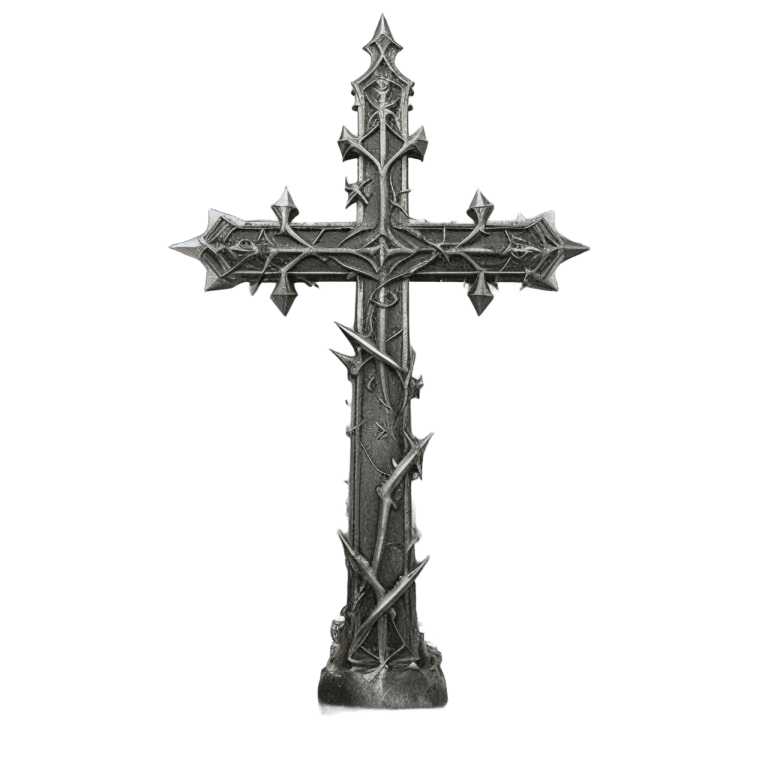 Black cross pendant with background removed