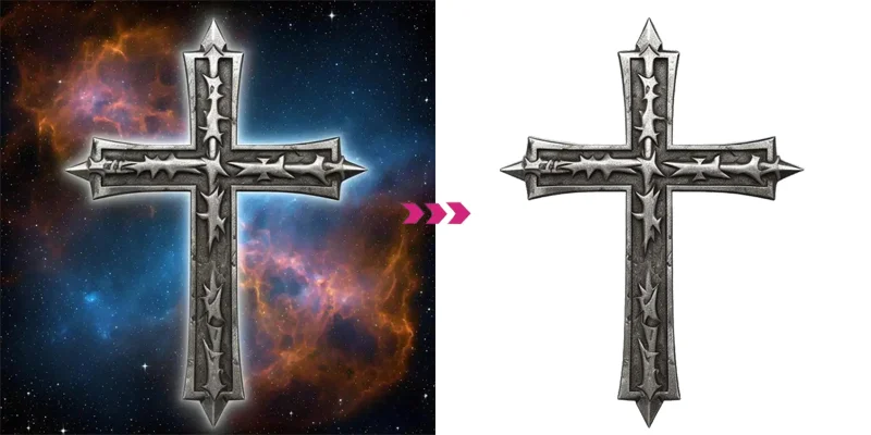 Black Cross with Removed Background Example